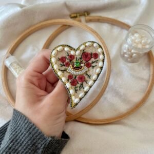 Sacred Heart Rose Brooch