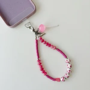Candy Blossom handcrafted beaded phone wristlet main view